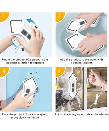 Window Cleaner Magnetic Glass Wiper Adjustable Double Sided Window Cleaner Cleaning Tool with Safety Rope Diamond Shaped 3-30Mm (3 26mm) - Buy Online on GoSupps.com