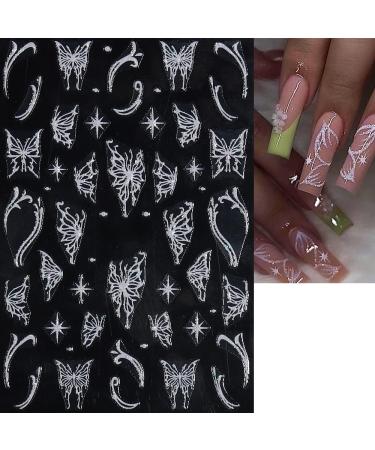 6 Sheets 5D Pink Butterfly Nail Stickers for Nail Art Heart Nail Decals Nail Stickers Self-Adhesive Pegatinas U as Flowers Heart Stickers Design Decoration Accessories for Daily Glitter - Buy Online on GoSupps.com