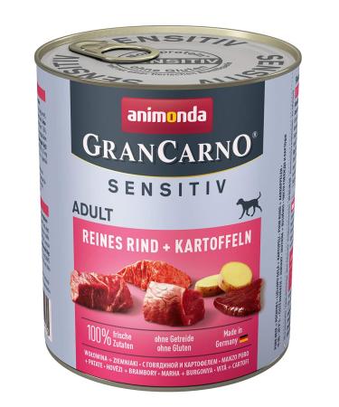Animonda grancarno dog food adult sensitive wet food for adult dogs pure beef + potatoes 6 x 800 g pure beef + potatoes 800 g (6 Pack)