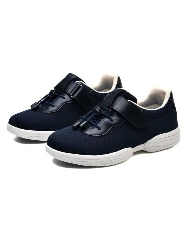 Diabetic Sneakers for Women Extra Wide Width Orthopedic Slip-On Shoes Diabetic Shoes Adjustable Closure Walking Sneakers with Arch Support Cushioning for Swollen Feet 8 Blue