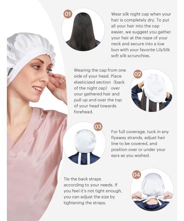 Lilysilk 100% Mulberry Silk Sleeping Cap - Breathable & Slippery Night Hat for All Hair Types | Silver Gray - Buy Online on GoSupps.com