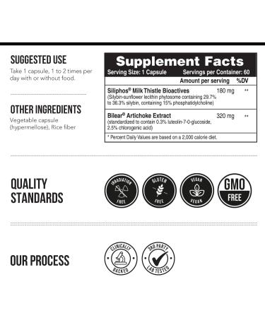 SoActive Milk Thistle: 10X More Effective Milk Thistle Phytosome Optimized for Essential Bioactive Silybin A & B Plus Bilear Artichoke Extract & Bile Enhancer - Liver Support | 60 Servings - Buy Online on GoSupps.com