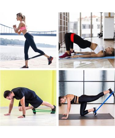 Buy Fitness Bands Set of 5 for Yoga & Pilates | Sport Resistance Bands with Instructions & Storage Bag - Multi-Color Options - Buy Online on GoSupps.com