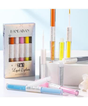 Liquid Eyeliner Colorful Set 6-Colors Dual Ended Colored Liquid Eyeliners Colores Set - Liquid Color Eyeliner Eye Makeup for Valentine's Day Colors Waterproof Smooth & No Fading Uaxiu - Buy Online on GoSupps.com