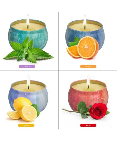 Fragrance Candles Gift Set - 4 Pack 4.4 oz Soy Wax Aromatherapy Candles | Strongly Fragrant Essential Oils for Stress Relief | Perfect for Christmas Birthdays & Mother's Day | Decorative Candles for Home & Bathroom - Buy Online on GoSupps.com