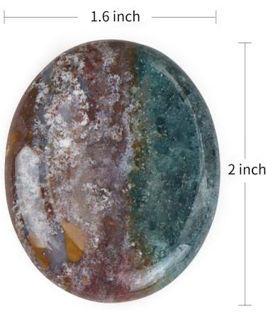 Artistone 2.0" Ocean Jasper Crystal Worry Stone Healing Crystal Chakras Polished Smooth Palm Thumb Pocket Gemstones for Anxiety Stress Reiki Crystal Healing & Wellness | Meditation Yoga - Buy Online on GoSupps.com