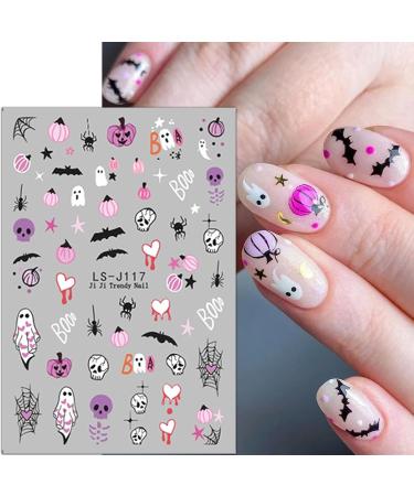 JMEOWIO 9 Sheets Halloween Cute Pumpkin Ghost Nail Art Stickers Decals Self-Adhesive Nail Supplies Nail Art Design Decoration Accessories - Buy Online on GoSupps.com