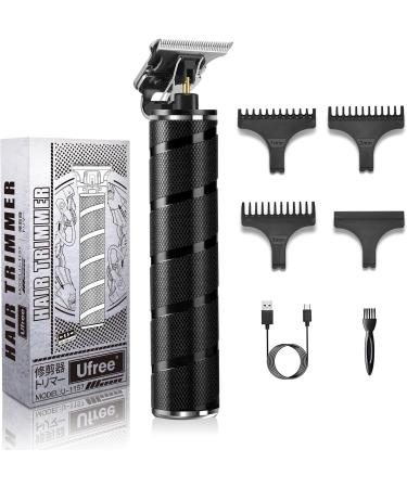 Ufree Hair Trimmer Cordless Trimmer for Men Beard Trimmer for Men Electric T Blade Liners Outline Edgers Shaver 0mm Bald Zero Gap Grooming Kit with Guide Combs - BLACK