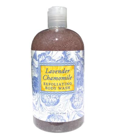 Greenwich Bay LAVENDER CHAMOMILE Exfoliating Body Wash for Men and Women-Gentle Body Scrub Parabens Free -Sulphates Free-Blended with Loofah Apricot Seed-Moisturizing Shea Butter -16 oz.