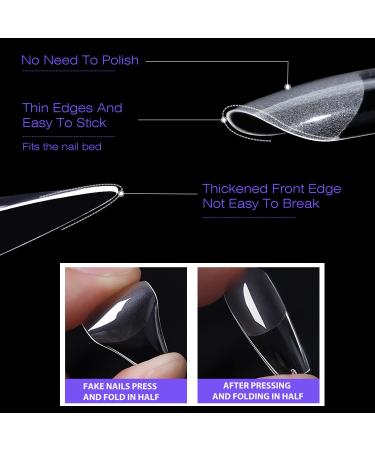 Beautilux Nail Tips - 552pcs Long Stiletto Gelail Transparent 12 Sizes - Soft Full Cover for Home Manicure & Nail Studios - Buy Online on GoSupps.com
