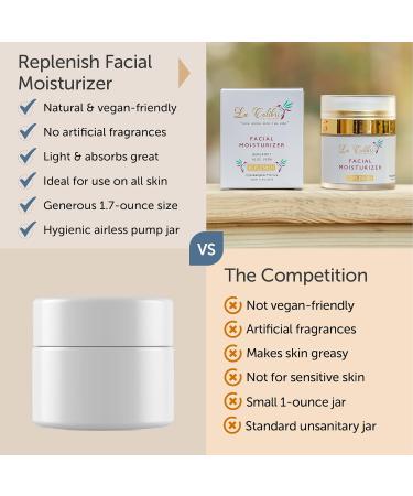 Natural Vegan Facial Moisturizer Bergamot Aloe & Jojoba Oil Hydrating & Soothing Travel Size with Airless Pump Minimizes Pores for All Skin Types - Buy Online on GoSupps.com