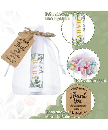50 Pcs Baby Shower Lip Balm Gift Set with Organza Bags - Floral Theme | Gender Reveal Party Favor for Guest Kids | Baby Shower Souvenirs Bundle - Buy Online on GoSupps.com