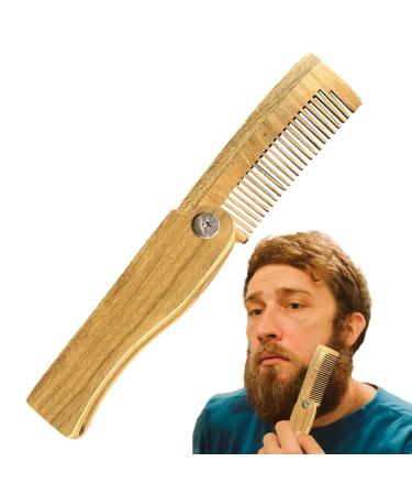 Portable Foldable Bart Comb for Men | Antistatic Wooden Beard & Mustache Comb - Compact & Travel-Friendly - Buy Online on GoSupps.com