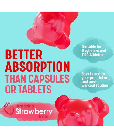 Buy Creatine Gummies - 200 Gummies | Strawberry Flavor 4000mg/Serving Fast Absorption Creatine Supplement for Lean Muscle Growth - Buy Online on GoSupps.com