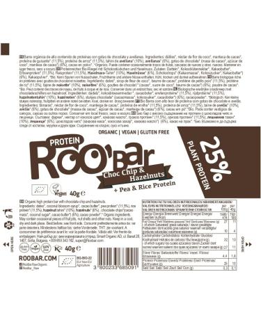 Roo'bar Chocolate & Hazelnut Protein Bar - Organic & Vegan - 40g - Buy Online on GoSupps.com