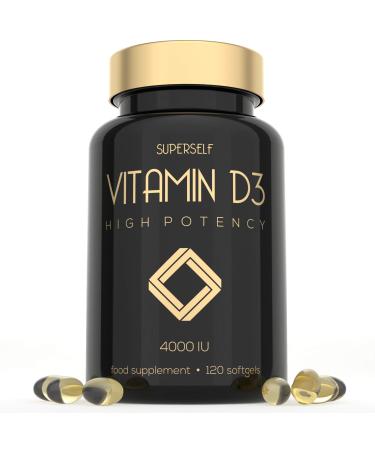 Vitamin D3 4000 IU - Vitamin D Tablets High Strength - 120 Softgel Capsules - VIT D Supplement for Strong Bones Muscles Teeth Immune System - High Absorption Cholecalciferol D3 Vitamins 4000IU 120 Count (Pack of 1)