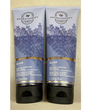 Bath and Body Works Aromatherapy Ultimate Hydration Body Cream 8 Oz. 2 Pack (Lavender Vanilla)