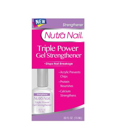 Nutra Nail Triple Power Gel Treatment  Instant 3-in-1 Protective, Nourishing & Strengthening Lacquer for Weak Nails 0.50 Fl Oz (Pack of 1)