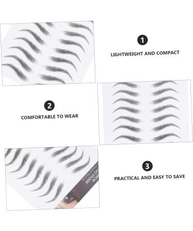 Housoutil 12 Sheets Waterproof Eyebrow Stickers Temporary Brow Tattoos Men Imitation Eyebrow Template 6d Hair 21x15cm Black - Buy Online on GoSupps.com