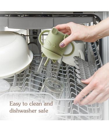 Silicone Sippy Cup for Toddlers | Non Spill Baby Cup with Handles & Lids | BPA Free 250ml Straw Cup | Dishwasher Safe Training Cup for 6+ Months (Green) - Buy Online on GoSupps.com