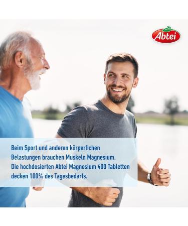 Abbey Magnesium 400 - High-Dose Vegan Muscle Support - Gluten & Lactose-Free - 90 Tablets - Buy Online on GoSupps.com