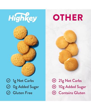HighKey Sugar Free Vanilla Wafer Cookies - 3 Pack | Low Carb Keto Snack | Gluten Free & Diabetic Friendly | Almond Flour Protein Treat - Buy Online on GoSupps.com