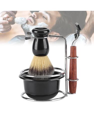 HERCHR 4-Piece Shaving Set | Manual Razor Stainless Steel Stand Brush & Bowl | Premium Men's Grooming Essentials - Buy Online on GoSupps.com