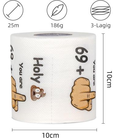 Original Funny Toilet Paper for 70th Birthday - 69 + 1 Joke Gift for Men & Women - Soft 250 Sheets - Unique 70th Birthday Decoration - Buy Online on GoSupps.com