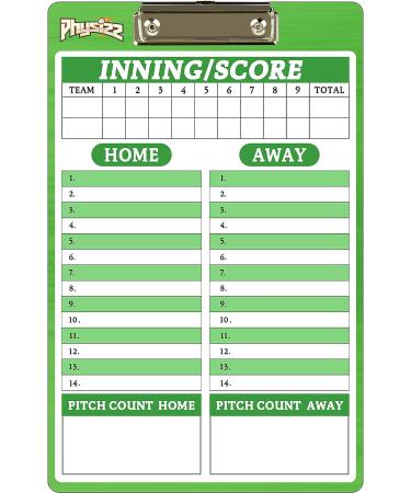 PHYSIZZ Dry Erase Baseball Coaches Clipboard - Double-Sided Coach Lineup Marker Board for Baseball & Softball - Buy Online on GoSupps.com