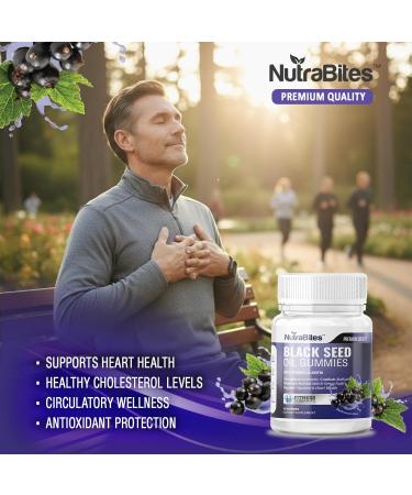 NutraBites Black Seed Oil Gummies - 1000mg Cold-Pressed Nigella Sativa for Immune Digestion & Heart Health - Antioxidant Support Skin Radiance & Wellness - Organic & Vegan-Friendly (60 Count) - Buy Online on GoSupps.com