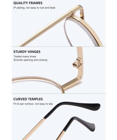 Shop Magimodac Retro Blue Light Filter Reading Glasses - Men's & Women's Mini Metal Computer Glasses | 2.5 Diopter Visual Aid - Buy Online on GoSupps.com