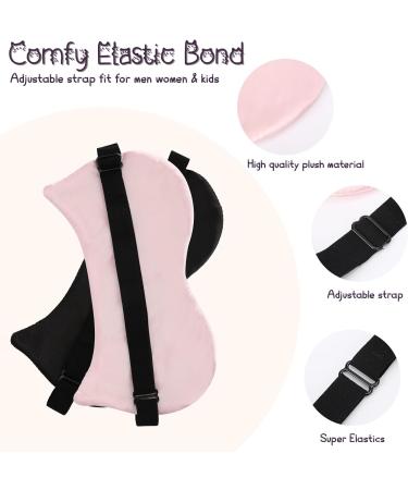 Buy Cute Silk Eye Masks for Sleeping - Adjustable & Breathable Travel Eye Covers (2 Pcs) - Perfect Gifts for Women in Black & Pink - Buy Online on GoSupps.com