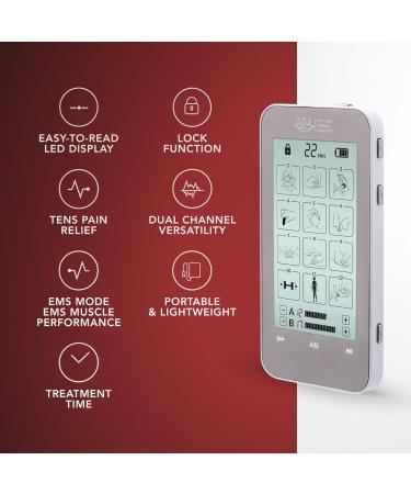 Deluxe TENS Unit & EMS Muscle Stimulator - Pain Relief Therapy Back & Neck Pain Relief Sciatica & Nerve Pain Treatment - Buy Online on GoSupps.com