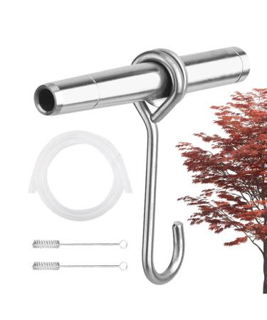 Maple Syrup Taps Maple Syrup Tapping Kit Stainless Steel Maple Tree Taps Spiles L Shaped Tree Taps for Syrup Maple Syrup Supplies Includes Spile Hook Tubing and Cleaning Brushes