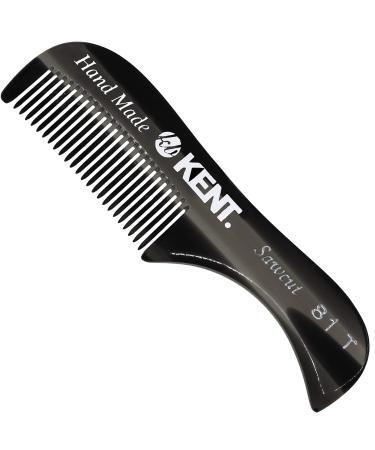 Kent A 81T Graphite X-Small Men's Beard Mustache Pocket Comb, Fine Toothed Pocket for Facial Hair Grooming and Styling. Hand-Made of Quality Cellulose Acetate, Saw-cut Hand Polished. Made in England 1 Pack B-Graphite