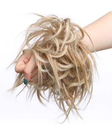 SEGO hairpiece hair tie curly updo hair bun hairband hair extension natural 45G coffee brown & blonde #27T613