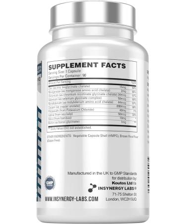 Ultra Premium Trace Minerals Complex - 90 Multimineral Tablets with Zinc, Iodine, Selenium, Boron, Potassium, Copper - Top UK Minerals Supplement - Buy Online on GoSupps.com