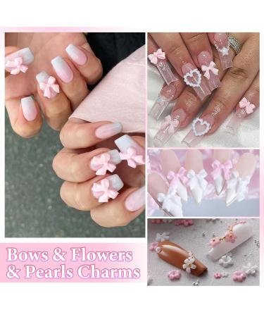 Buy Silver Nail Charms & Gems - Cute Bowknot Blossom Flowers & Alloy Rhinestones for Nail Art - DIY Craft Accessories - Buy Online on GoSupps.com