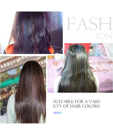 Glitter Hair Tinsel Extensions 12 Colors Hair Tinsel Strands Kit Sparkling Party Tinsel Hair Extensions Hair Tinsel for Kids Girls Women Cospaly Party - Buy Online on GoSupps.com