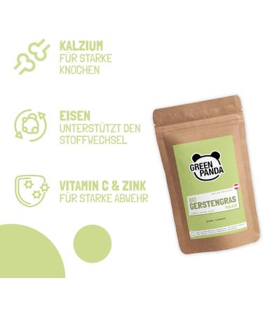 Buy Green Panda Bio Gerstengras Powder 500g - Organic Barley Grass Juice & Super Green Smoothie Powder - Eco-Friendly Reusable Bag - Ship Worldwide - Buy Online on GoSupps.com