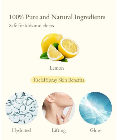 Organic Lemon Essential Oil Facial Moisture Mist - Hydrating Spray for Dry & Damaged Skin Hair Face & Body - Brightening Treatment - Buy Online on GoSupps.com