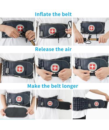 6xigouma Decompression Back Belt - Lumbar Support for Lower Back Pain Relief - Fits Waist Size 29-49 Inches (Blue) - Buy Online on GoSupps.com