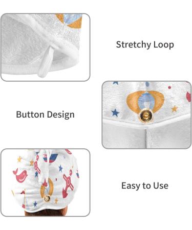 Colorful Seamless Sailing Ship Anchor Hair Towel 2 Pack | Super Absorbent Quick Dry Hair Turbans for Women - Buy Online on GoSupps.com