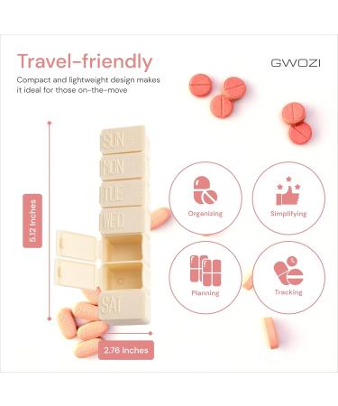 Large 7-Day Pill Organizer | Travel-Friendly Weekly Medication & Vitamin Case - Buy Online on GoSupps.com