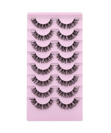 Natural Look Cluster False Lashes - Curly Fluffy Wispy Cat Eye Extensions - 8 Pairs - Buy Online on GoSupps.com