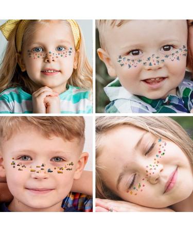 Ooopsiun Cartoon Freckle Temporary Tattoos for Kids - 24 Sheets Face Stickers for Girls Boys - Ideal for Makeup, Costume, Birthday Parties - Buy Online on GoSupps.com