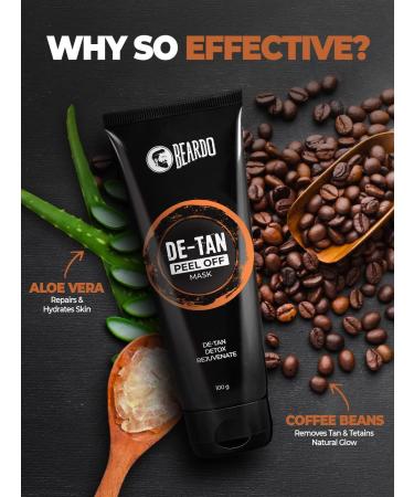 Beardo De-tan Peel Off Face Mask for Men - Purifying & Deep Cleansing (100g) | Removes Dead Cells & Dirt All Skin Types Retain Natural Glow - Buy Online on GoSupps.com