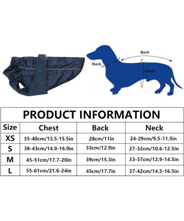 Minezi Waterproof Dog Raincoat - Adjustable Fleece Lined Reflective Caps for Small & Medium Dogs - Navy Blue - Buy Online on GoSupps.com