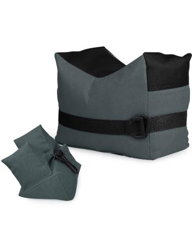Twod Outdoor Shooting Rest Bags Target Sports Shooting Bench Rest Front & Rear Support SandBag Stand Holders for Gun Rifle Shooting Hunting Photography - Unfilled Gray