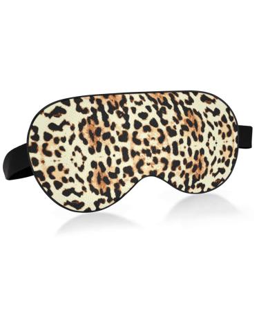 Sexy Leopard Print Sleep Mask for Women Men Soft & Comfortable Eye Mask Light Blocking Blindfold Adjustable Night Eye Cover for Travel Sleeping